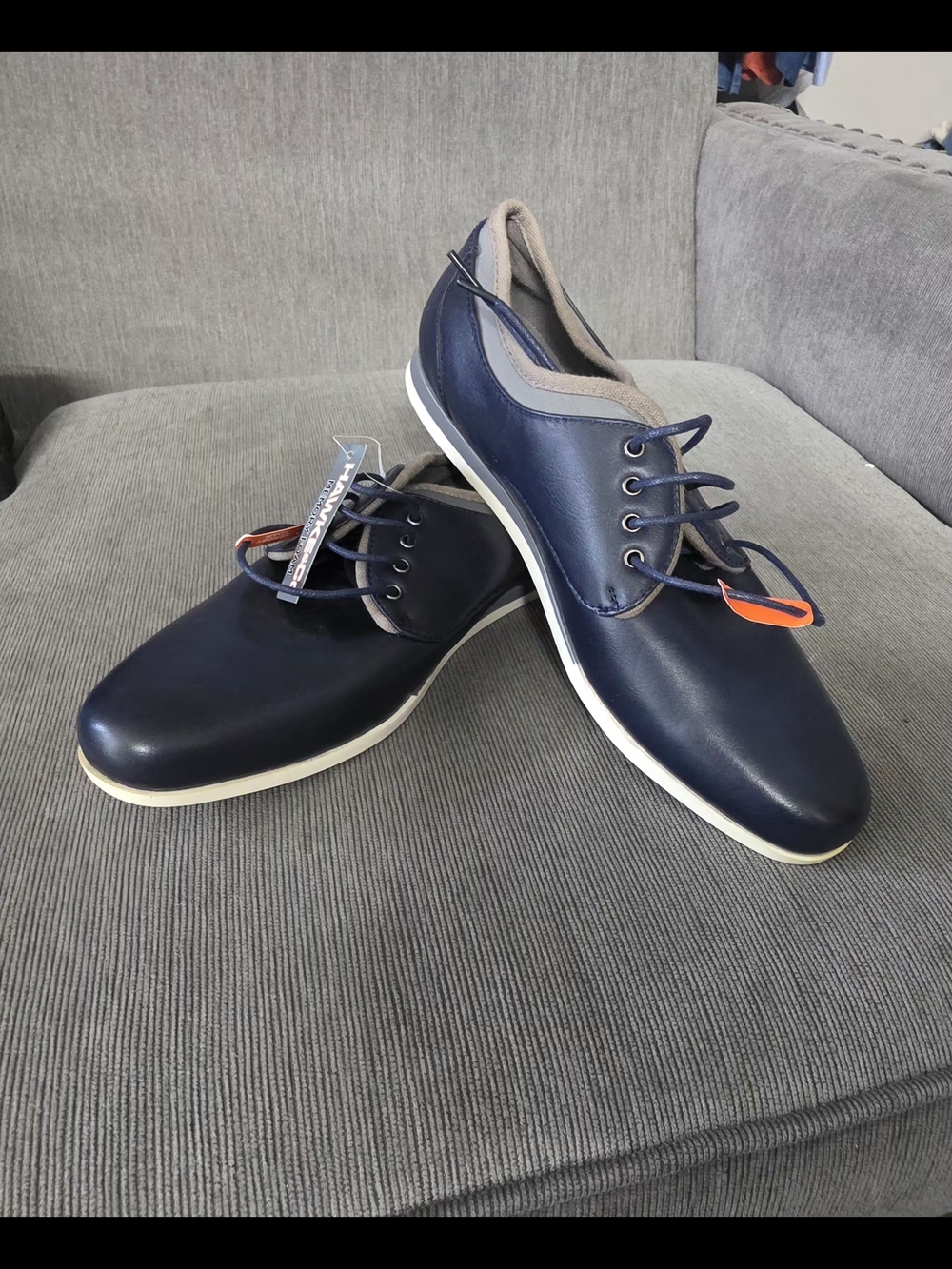 Hawke & Co Navy Leather Casual Lace-Up Sneakers